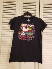 Woodstock Aquarian Exposition Peace Love Classic Rock Music Juniors Size XL