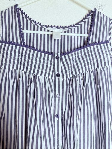 Adonna Sleepwear Nightgown Sleeveless Womens Size SP Cotton Cottage Stripe - Picture 3 of 13