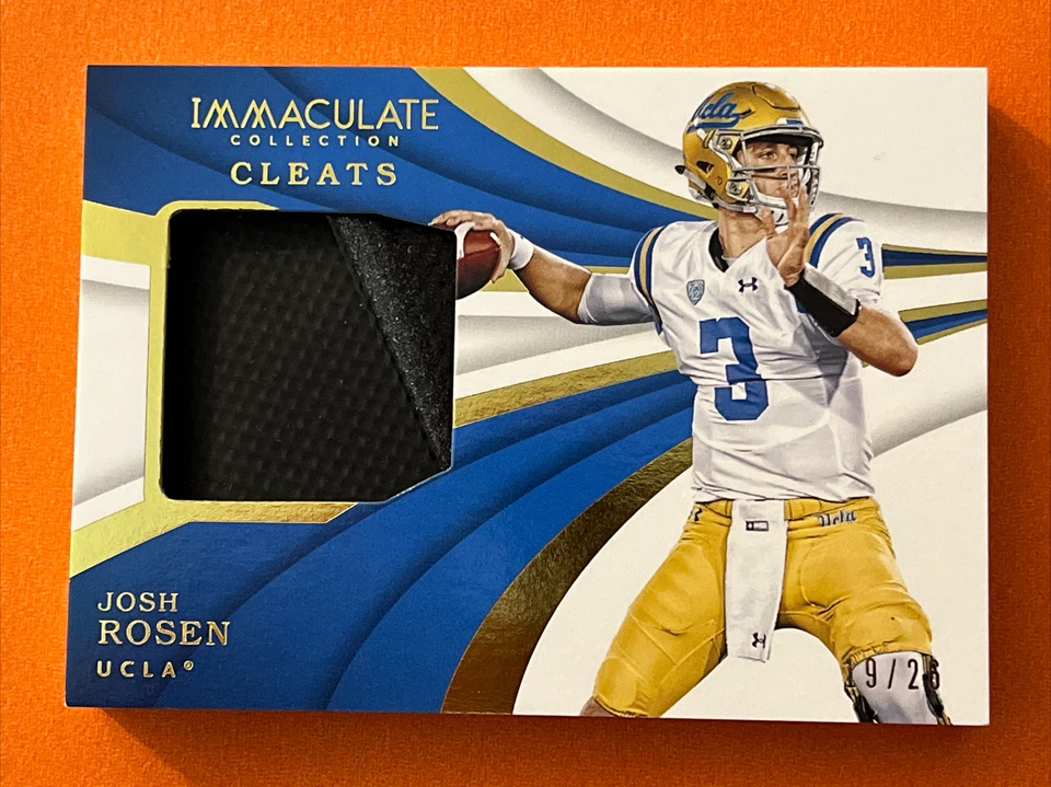 2018 Immaculate Josh Rosen ROOKIE Cleat Patch 19/26 Buccaneers Awesome And Thick - Image 3 of 4