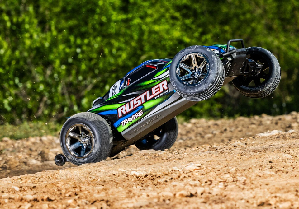 Traxxas TRX 37354 4Y grün Rustler 1:10 2WD RTR Stadium Truck NEU Akku + Lader - Bild 2 von 4