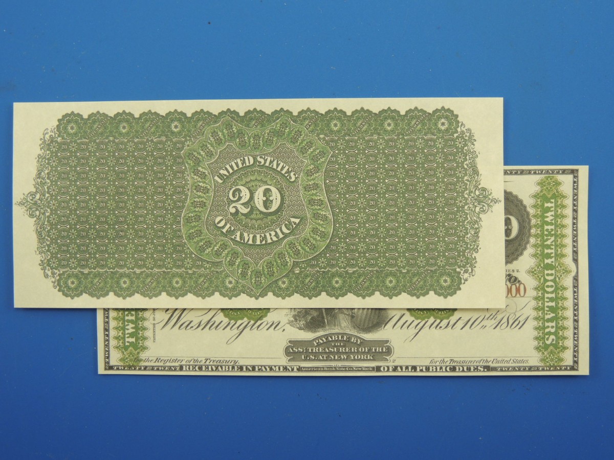 Reproduction $20 1861 Greenback US Paper Money Currency Copy | eBay