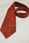 Turnbull & Asser Tie Wool handmade red floral paisley