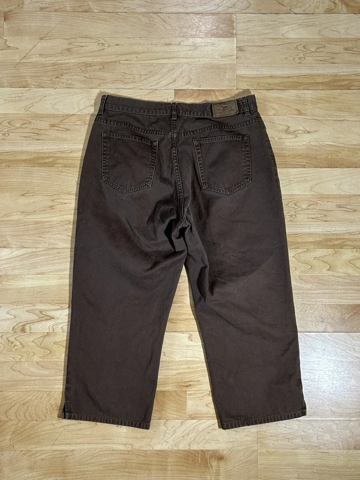 Lauren Jeans Co Mujer Marrón Denim Pierna Recta Recortado Talla 6 Foto 2 de 4