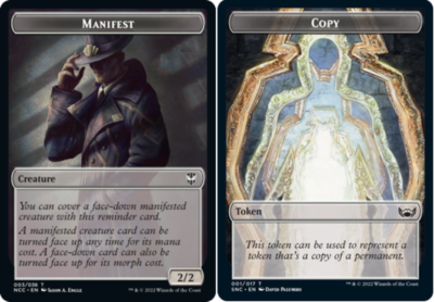mtg manifest double faced cards Copy // Double-Sided Token [Duskmourn: House of Horror Tokens Unsettling Twins MTG - Duskmourn: