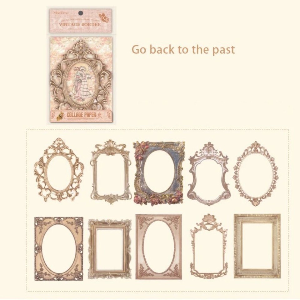 10 pcs Square Retro Picture Frame Round Hollowout Picture Frame Diary