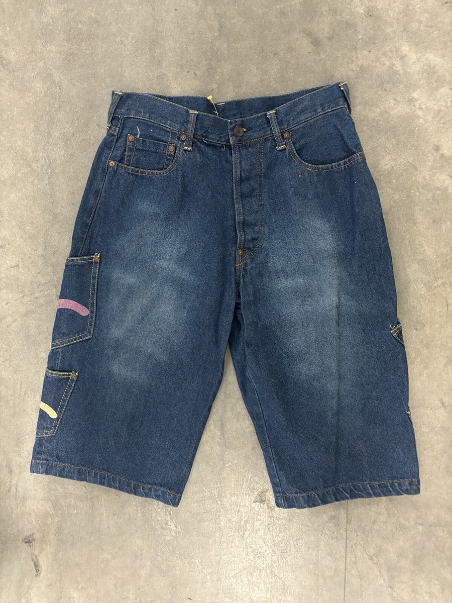 Vintage Evisu Jean Shorts Mens 32 Genes Multi Pocket Y2K Vintage Evisu Jean Shorts Mens 32 Genes Multi Pocket Y2K