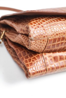 Sac Bandoulière Vintage Enrico Coveri En Cuir Marron - Taille Moyenne, Occasion En Bon état