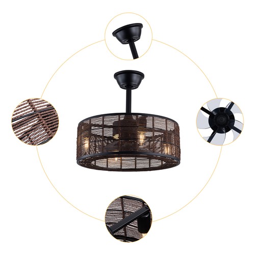 AC110-120V Fan Light w/o Bulb 60W 3-speed adjustment ceiling fan Light Remote - Picture 10 of 22