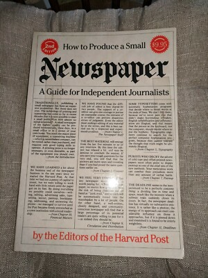 How to Produce a Small Newspaper - Paperback By Harvard Post - GOOD