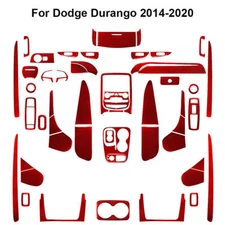 51Pcs Red Carbon Fiber Full Interior Kit Cover Trim For Dodge Durango 2014-2020