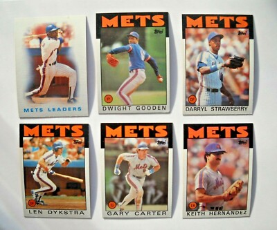1986 Topps New York Mets Team Set (39 Cards) World Series Champs