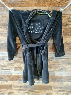 Star Wars Boys Dark Grey Tie Waist Fleece Dressing Gown UK