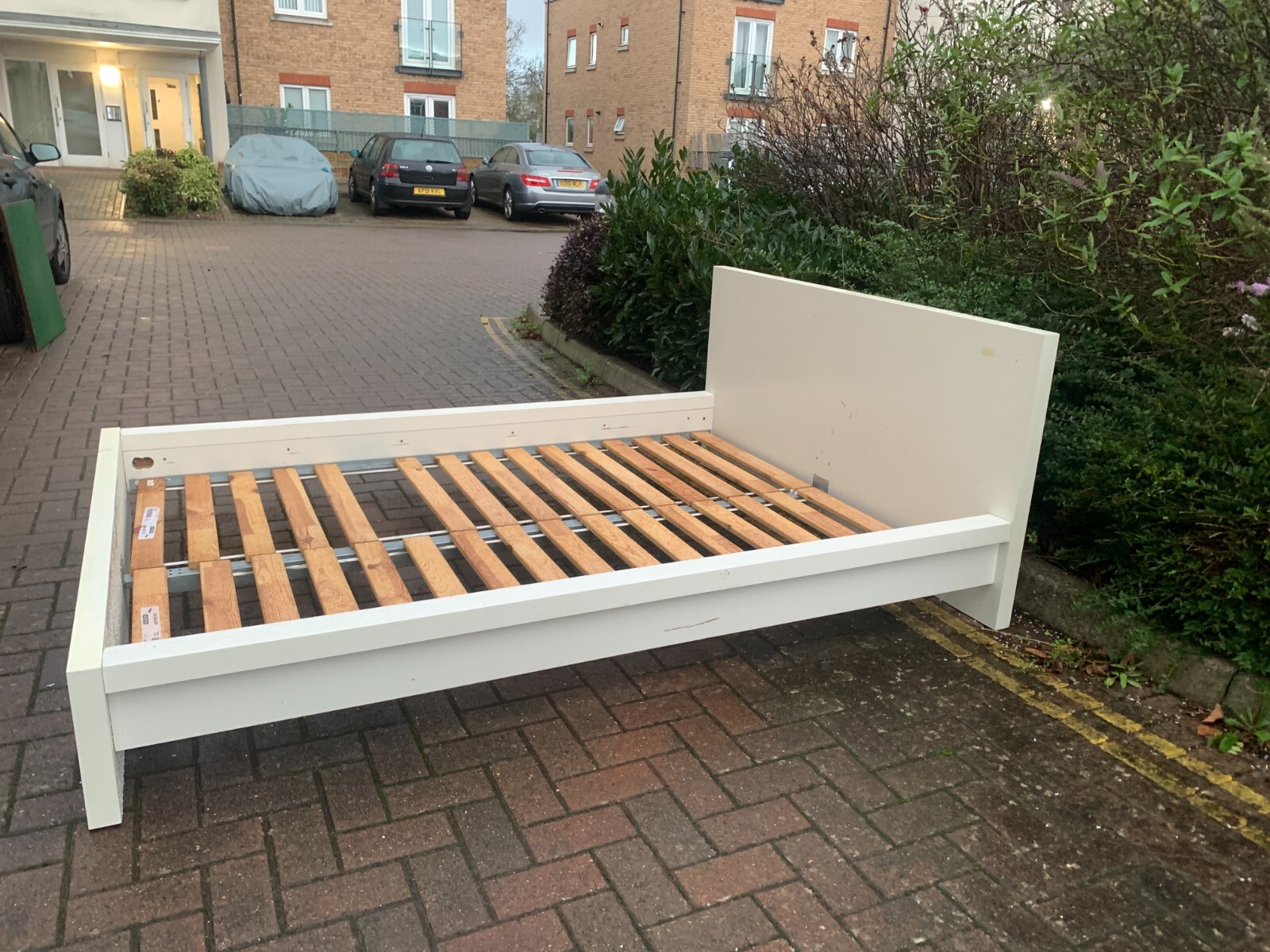 Fantastic IKEA Malm EU Double Size Bed Frame White + Sultan Lade Slats