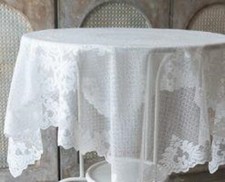 CENTROTAVOLA  QUADRATO PIZZO SHABBY 90X90cm.L' ATELIER17 SERIE AURORE TRE COLORI