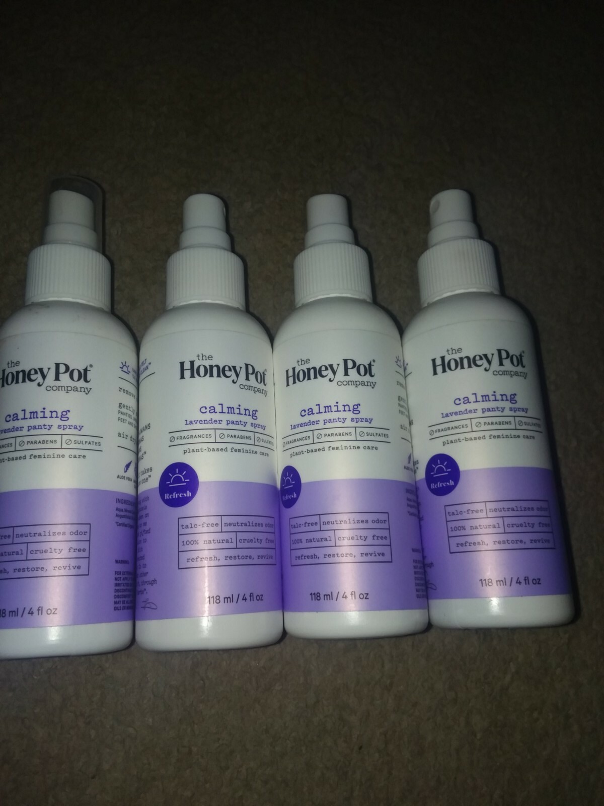 4 The Honey Pot Calming Panty Spray Lavender 4oz No ParabenNo