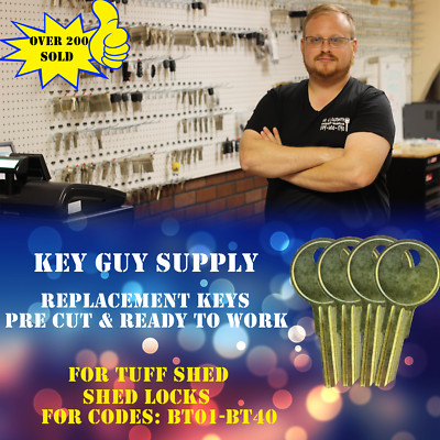 BT1-BT40 Replacement keys for Tuff Shed locks, Cut to code. Licensed ...