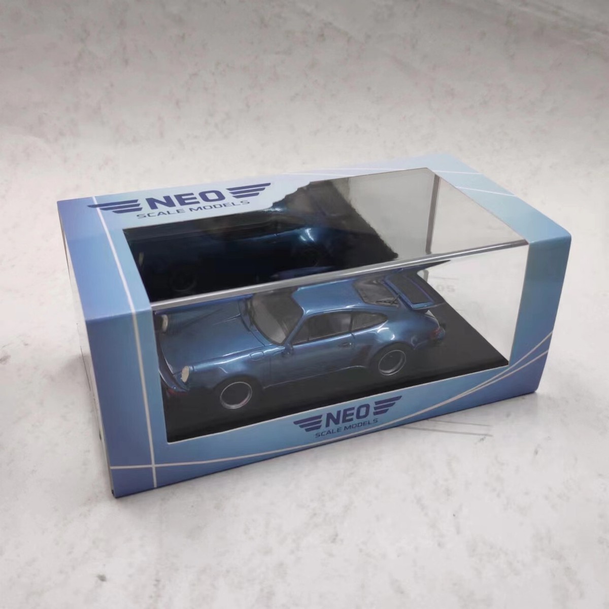 NEO 1/43 Scale Resin Model Porsche 911 Turbo USA 1979 Blue | eBay