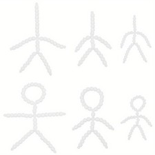 1set 6pcs 6 styles Plastic Action Figure Movable Skeleton Making Supplies White