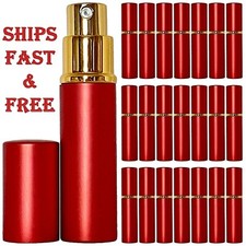 6ml 0.20oz empty perfume glass spray bottles gold atomizer red casing refillable