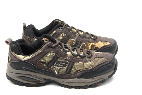Skechers Vigor Sportschuhe Herren Größe 8,5 Baum Camouflage Komfort Memory Foam Jagd