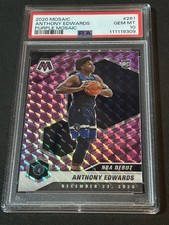 2020-21 Panini Mosaic Purple Mosaic #261 Anthony Edwards  RC Rookie /49 PSA 10💎