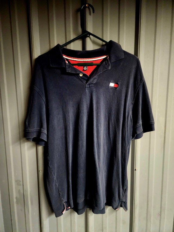 Tommy Hilfiger Large Navy Blue Mens Polo Shirt