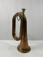 Vintage Copper Brass Bugle Hunting Horn India Tested Works Decorative
