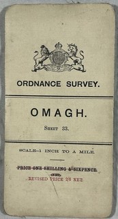 Vintage Ordnance Survey coloured map of Ireland Omagh (County Tyrone) 1907