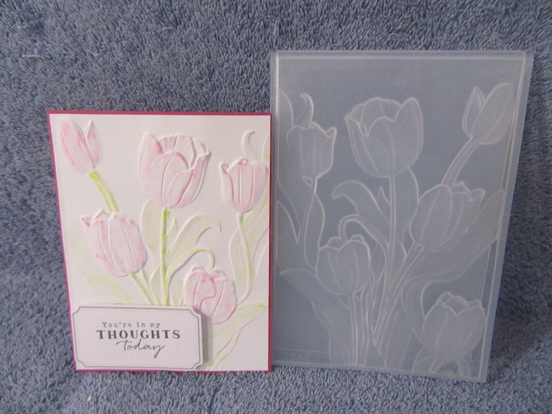 Tulips 3D embossing folder flowers NEW + card