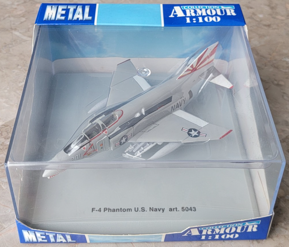 Vintage New Armour Collection 1:100 Diecast F-4 Phantom U.S. Navy