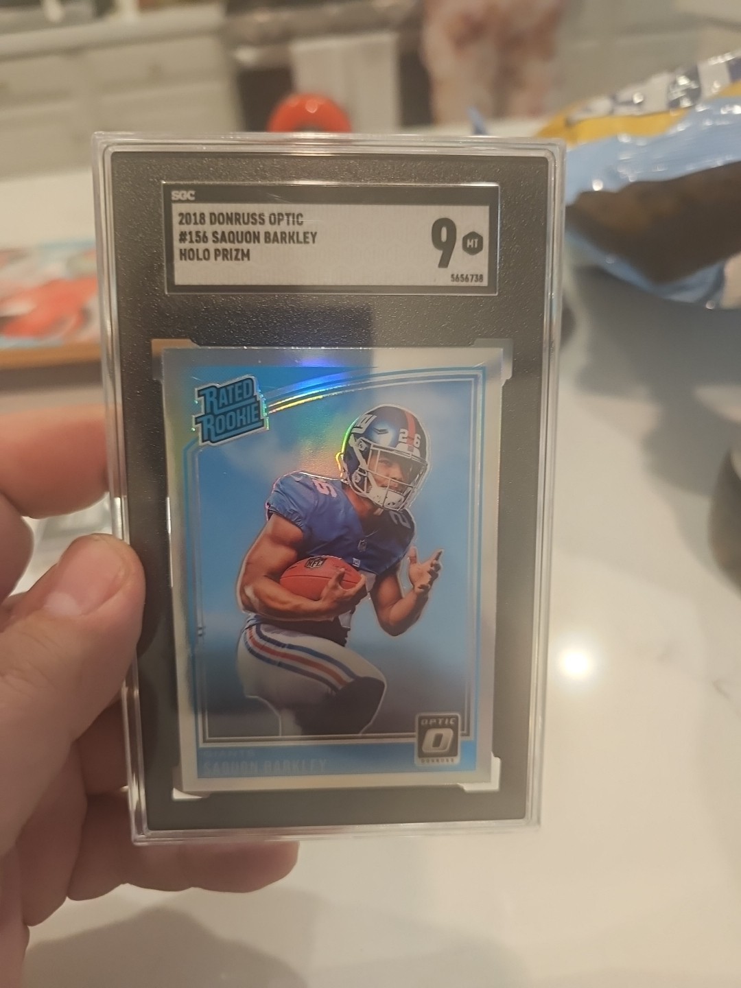 2018 Donruss Optic Rated Rookie Saquon Barkley #156 Holo Prizm (RC)