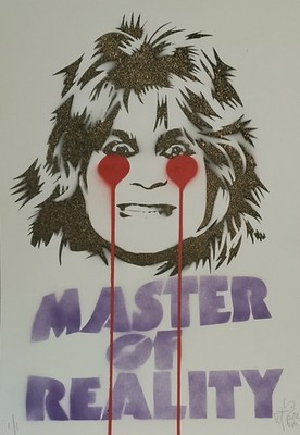 PURE EVIL signiert Unikat Ozzy Osbourne Master of Reality 1/1