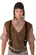 Retro Brown Suspenders Costume Accessory