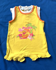 NWOT Vintage Disney Winnie the Pooh Romper Baby 12M Yellow Island Retreat 90s
