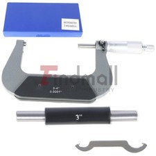3-4" Precision Outside Micrometer 0.0001" Carbide Tipped,Standard High-Quality
