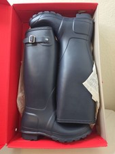 Hunter Women's Original Tall Waterproof Pull On Rain Boots Navy Blue Size US 7