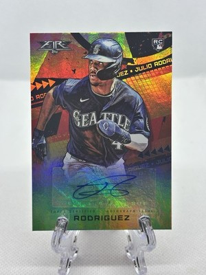 2022 Topps Fire Julio Rodriguez Orange Auto /99 Rookie RC #FA-JRO