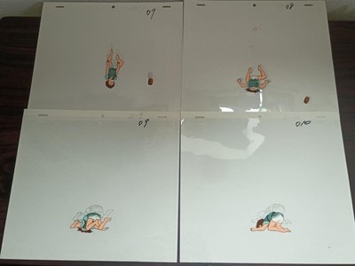 Urusei Yatsura Anime Production Cel Set D7 D10   Falling Lum Sequence 4 Cels