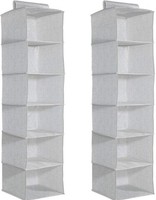 Navaris 2Er Set Stoffregal Kleiderschrank Organizer (6 FäCher, Grau)