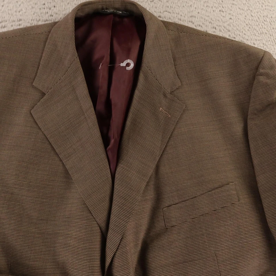 Blazer Hopsack 2XL 2XLT 50L 100% Lana Abrigo Deportivo Pata de Gallo Chaqueta de Dos Botones Foto 2 de 4