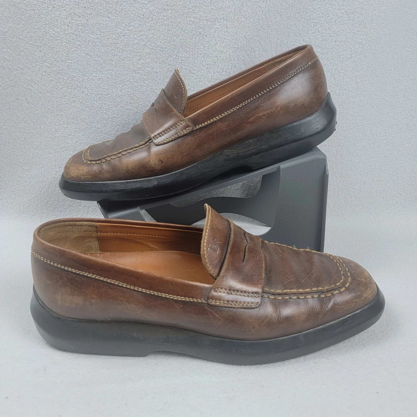 TOD’S Mocassini vintage Tod's in pelle scarpe da uomo taglia 10 marroni slip on casual preppy