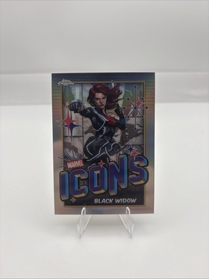 2025 Topps Chrome Marvel #MI-6 Black Widow Marvel Icons Refractor Avengers