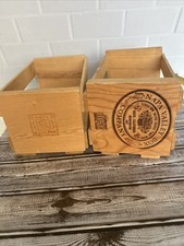 2 Vintage NAPA VALLEY BOX COMPANY Compact Disc Holder Wooden Crate Holds CDs