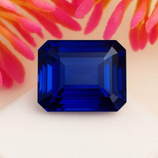 11.70 Ct Natural Blue Flawless Sapphire Emerald Cut GIE Certified Loose Gemstone