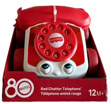 Fisher-Price Red Chatter Play Telephone 80th Anniversary Edition-Pull-Along 12m 