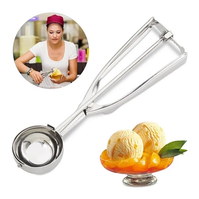 Cuillère à glace acier inoxydable Cuiller sorbets et fruits inox Boules de glace - Photo 1/4