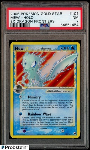 2006 Pokemon Gold Star Ex Dragon Frontiners #101 Mew Holo PSA 7 NM