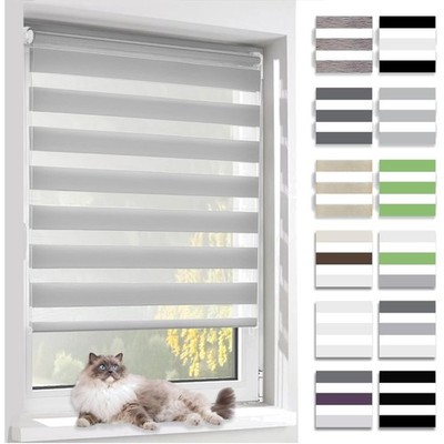 Doppelrollo Klemmfix Lichtdurchlässig Blickdicht Fensterrollo Sonnenschutz