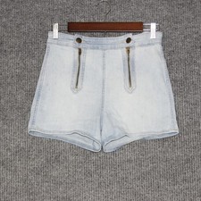 Lee High Waisted Denim Shorts Womens Size Medium Light Wash Zip Front