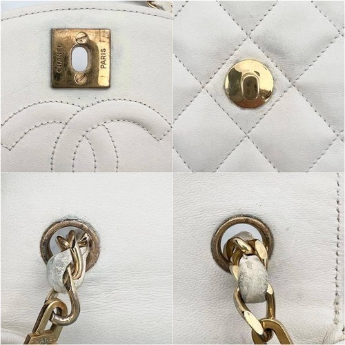 Chanel Vintage Matelassé Half Moon Chain Shoulder Bag Leather Used - Picture 8 of 9